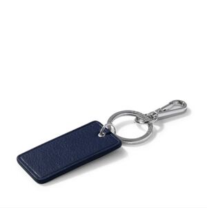 Leatherology Rectangle Keychain with Silver Hardware - Navy